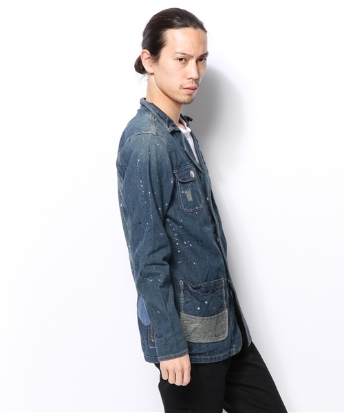 Denime（ドゥニーム）の「WEGO/ペイントデニムジャケット（デニムジャケット・メンズ・ネイビー・LARGE/MEDIUM）」の2枚目の写真
