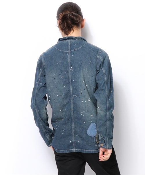 Denime（ドゥニーム）の「WEGO/ペイントデニムジャケット（デニムジャケット・メンズ・ネイビー・LARGE/MEDIUM）」の3枚目の写真