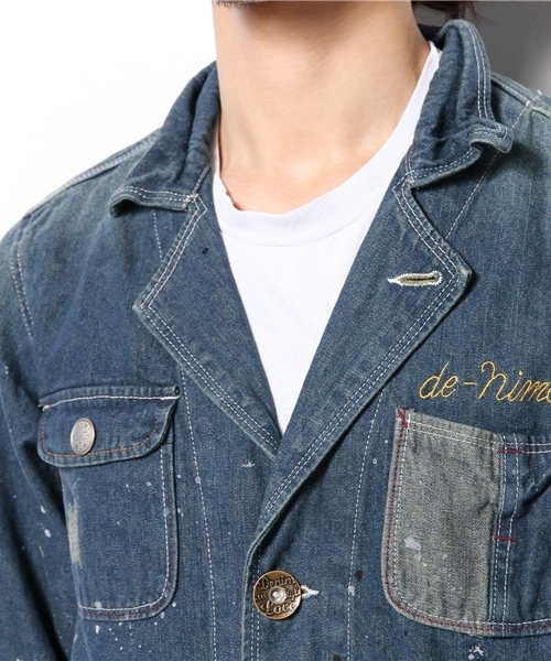 Denime（ドゥニーム）の「WEGO/ペイントデニムジャケット（デニムジャケット・メンズ・ネイビー・LARGE/MEDIUM）」の5枚目の写真