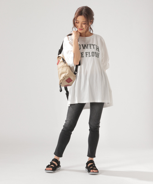 BAYFLOW(ベイフロー)の「ピグメントBIGTシャツ(Tシャツ/カットソー・レディース・チャコール/ブラウン/ホワイト・FREE)」の5枚目の写真
