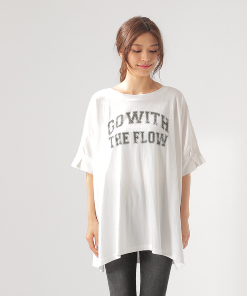 BAYFLOW(ベイフロー)の「ピグメントBIGTシャツ(Tシャツ/カットソー・レディース・チャコール/ブラウン/ホワイト・FREE)」の9枚目の写真