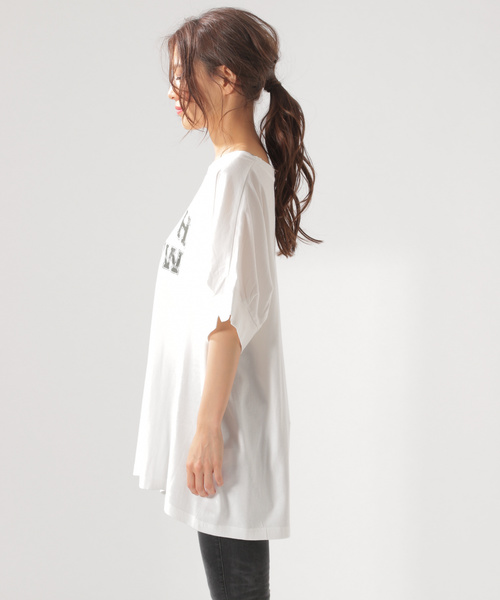 BAYFLOW(ベイフロー)の「ピグメントBIGTシャツ(Tシャツ/カットソー・レディース・チャコール/ブラウン/ホワイト・FREE)」の10枚目の写真