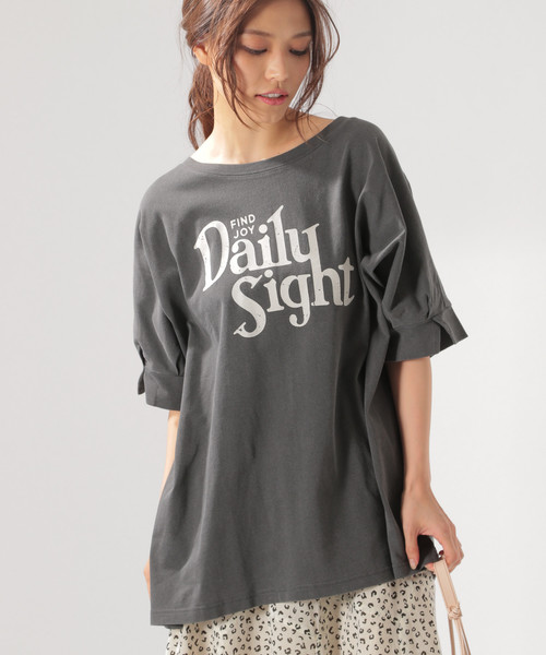 BAYFLOW(ベイフロー)の「ピグメントBIGTシャツ(Tシャツ/カットソー・レディース・チャコール/ブラウン/ホワイト・FREE)」の8枚目の写真