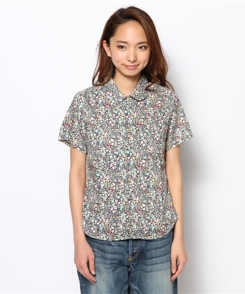 BEAMS BOY（ビームスボーイ）の「○BEAMS BOY / リバティ ラウンドカラー シャツ（シャツ/ブラウス・レディース・ホワイト/ブラック・ONE SIZE）」の3枚目の写真