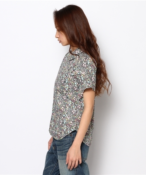 BEAMS BOY（ビームスボーイ）の「○BEAMS BOY / リバティ ラウンドカラー シャツ（シャツ/ブラウス・レディース・ホワイト/ブラック・ONE SIZE）」の4枚目の写真