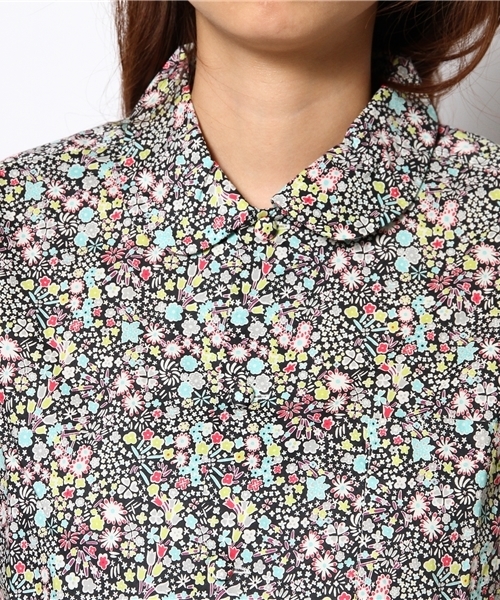 BEAMS BOY（ビームスボーイ）の「○BEAMS BOY / リバティ ラウンドカラー シャツ（シャツ/ブラウス・レディース・ホワイト/ブラック・ONE SIZE）」の6枚目の写真