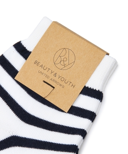 BEAUTY&YOUTH UNITED ARROWS(ビューティーアンドユースユナイテッドアローズ)の「BY ボーダー クウォーターソックス(ソックス/靴下・メンズ・グレー/ネイビー・F)」の3枚目の写真