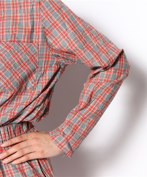 Kastane（カスタネ）の「【Kastane】チェックBACK開きワンピース（ワンピース・レディース・ライトブルー・FREE）」の5枚目の写真