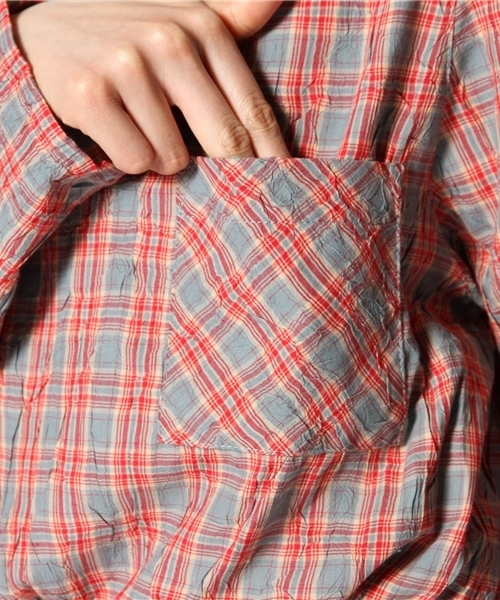 Kastane（カスタネ）の「【Kastane】チェックBACK開きワンピース（ワンピース・レディース・ライトブルー・FREE）」の6枚目の写真