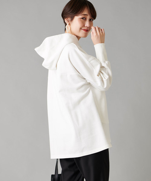 un dix cors(アンディコール)の「サイドスリットオーバーサイズフーディ(Tシャツ/カットソー)」|ホワイト