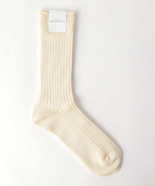 green label relaxing（グリーンレーベルリラクシング）の「96N 3*1RIB SOLID ② ソックス / 靴下（ソックス/靴下・メンズ・ピンク/オフホワイト/ライトブルー/モカ・FREE）」の2枚目の写真