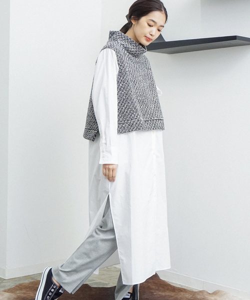 Herencia ヘレンチア の ツイードシャツドッキングワンピース ワンピース Wear