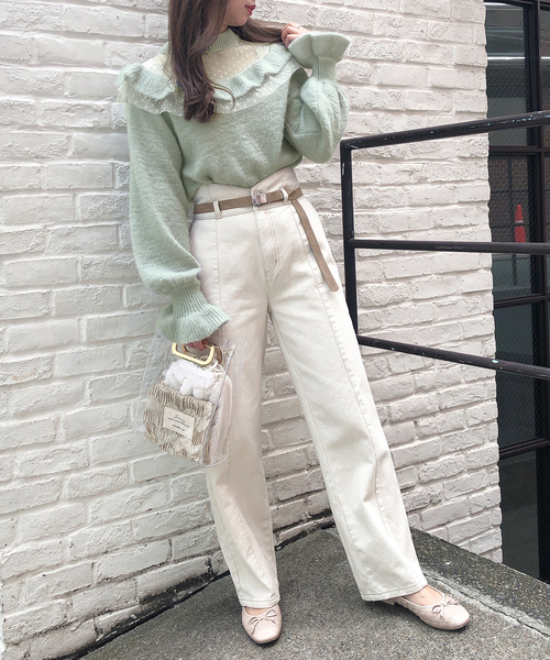 one after another NICE CLAUP（ワンアフターアナザーナイスクラップ）の「ポーチ付き３点セットPVCバッグ（ショルダーバッグ・レディース・アイボリー/ピンク/アニマル・FREE）」の8枚目の写真