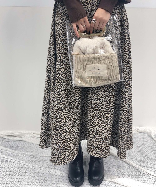 one after another NICE CLAUP（ワンアフターアナザーナイスクラップ）の「ポーチ付き３点セットPVCバッグ（ショルダーバッグ・レディース・アイボリー/ピンク/アニマル・FREE）」の21枚目の写真