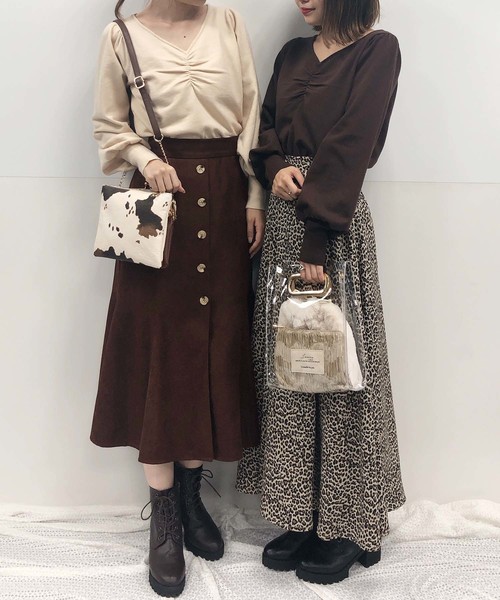 one after another NICE CLAUP（ワンアフターアナザーナイスクラップ）の「ポーチ付き３点セットPVCバッグ（ショルダーバッグ・レディース・アイボリー/ピンク/アニマル・FREE）」の18枚目の写真