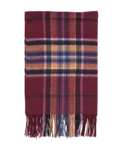 macocca（マコッカ）の「シルケットウールカシミヤブレンド チェック柄 ストール（ストール/ショール・レディース・チャコールグレー/ブラック/サックスブルー/ピンク/モカ/ピンク系その他/ブラック系その他/ブルー/ワイン/ネイビー/ベージュ/ブラウン/ダークグレー/ブラウン系/アイボリー/グレイッシュベージュ/グリーン/ライトブラウン/パープル系その他・FREE）」の19枚目の写真