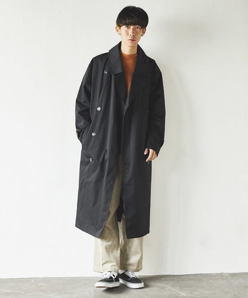 Rocky Monroe（ロッキーモンロー）の「T/Cツイルビッグトレンチコート（トレンチコート・メンズ・ブラック/ベージュ/ブラウン/カーキ・M/L）」の2枚目の写真