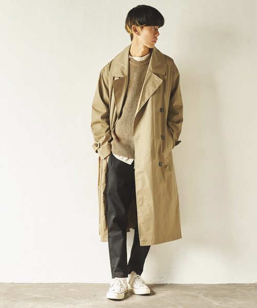 Rocky Monroe（ロッキーモンロー）の「T/Cツイルビッグトレンチコート（トレンチコート・メンズ・ブラック/ベージュ/ブラウン/カーキ・M/L）」の21枚目の写真