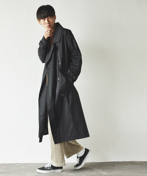 Rocky Monroe（ロッキーモンロー）の「T/Cツイルビッグトレンチコート（トレンチコート・メンズ・ブラック/ベージュ/ブラウン/カーキ・M/L）」の5枚目の写真
