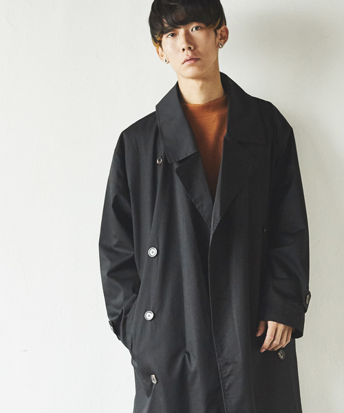 Rocky Monroe（ロッキーモンロー）の「T/Cツイルビッグトレンチコート（トレンチコート・メンズ・ブラック/ベージュ/ブラウン/カーキ・M/L）」の9枚目の写真