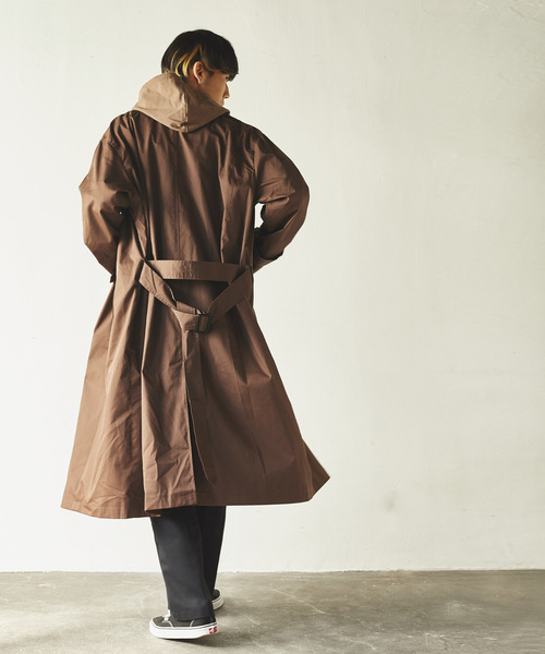 Rocky Monroe（ロッキーモンロー）の「T/Cツイルビッグトレンチコート（トレンチコート・メンズ・ブラック/ベージュ/ブラウン/カーキ・M/L）」の18枚目の写真