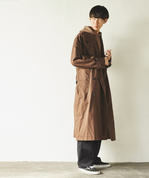 Rocky Monroe（ロッキーモンロー）の「T/Cツイルビッグトレンチコート（トレンチコート・メンズ・ブラック/ベージュ/ブラウン/カーキ・M/L）」の6枚目の写真