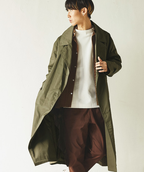 Rocky Monroe（ロッキーモンロー）の「T/Cツイルビッグトレンチコート（トレンチコート・メンズ・ブラック/ベージュ/ブラウン/カーキ・M/L）」の22枚目の写真
