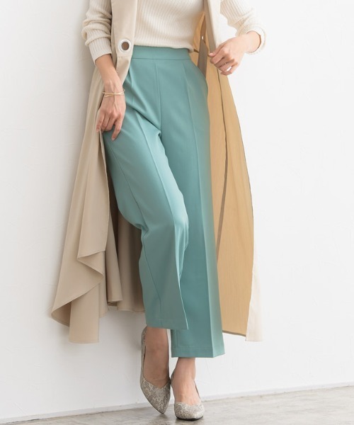 Pierrot（ピエロ）の「センタープレスボックスパンツ（その他パンツ・レディース・ホワイト/ブラック/ミント/ブルー系その他/グレイッシュベージュ/チャコール/ブラウン・M/L）」の6枚目の写真