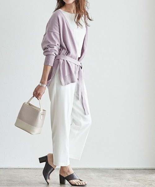 Pierrot（ピエロ）の「センタープレスボックスパンツ（その他パンツ・レディース・ホワイト/ブラック/ミント/ブルー系その他/グレイッシュベージュ/チャコール/ブラウン・M/L）」の10枚目の写真