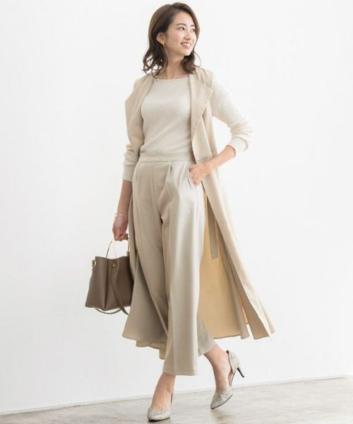 Pierrot（ピエロ）の「センタープレスボックスパンツ（その他パンツ・レディース・ホワイト/ブラック/ミント/ブルー系その他/グレイッシュベージュ/チャコール/ブラウン・M/L）」の17枚目の写真