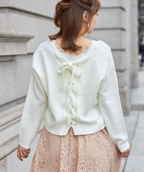 tocco closet（トッコ　クローゼット）の「レース付きリブタンクトップ（タンクトップ・レディース・ブラック/グレー/オフホワイト/ピンク/ミント・M）」の13枚目の写真