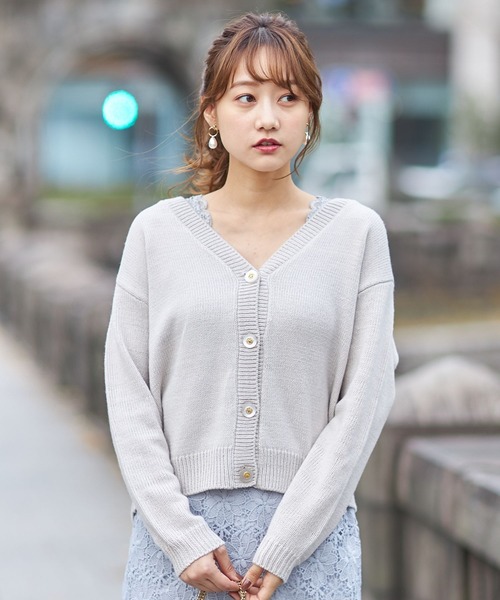 tocco closet（トッコ　クローゼット）の「レース付きリブタンクトップ（タンクトップ・レディース・ブラック/グレー/オフホワイト/ピンク/ミント・M）」の14枚目の写真