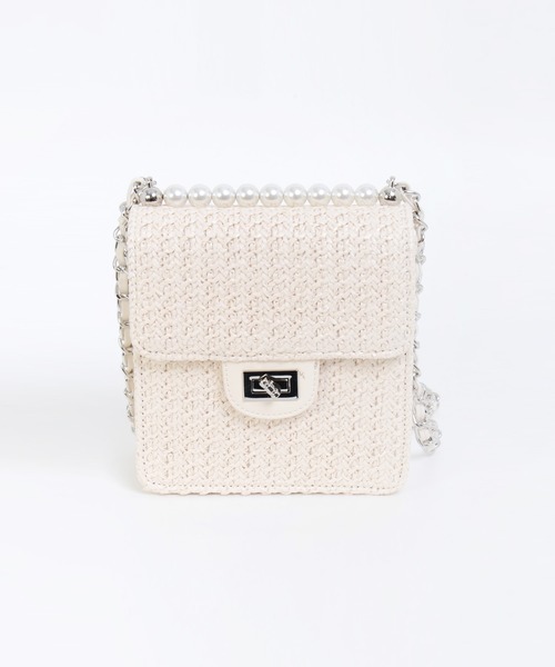 Narcissus(ナルシス)の「【Paris】パールジュートBAG(ハンドバッグ)」|ホワイト