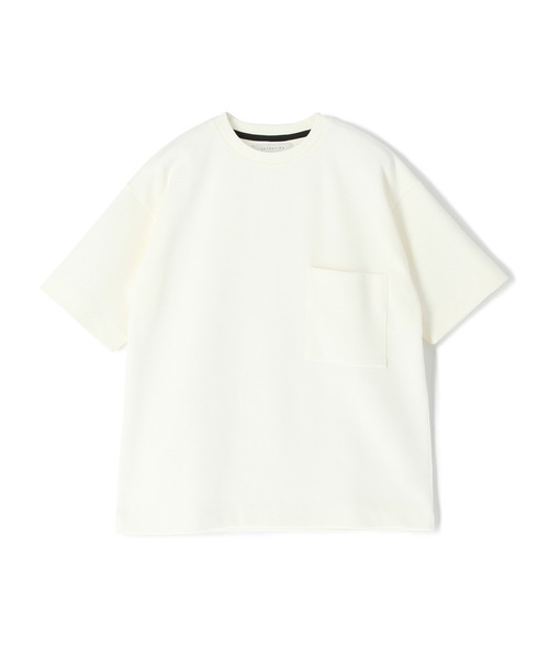 ESTNATION(エストネーション)の「ESTNATION / プレミアムダブルフェイス クルーネックTシャツ(Tシャツ/カットソー・メンズ・ブラック/ベージュ/ネイビー/ホワイト・MEDIUM/LARGE/SMALL)」の2枚目の写真
