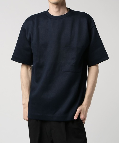 ESTNATION(エストネーション)の「ESTNATION / プレミアムダブルフェイス クルーネックTシャツ(Tシャツ/カットソー・メンズ・ブラック/ベージュ/ネイビー/ホワイト・MEDIUM/LARGE/SMALL)」の12枚目の写真