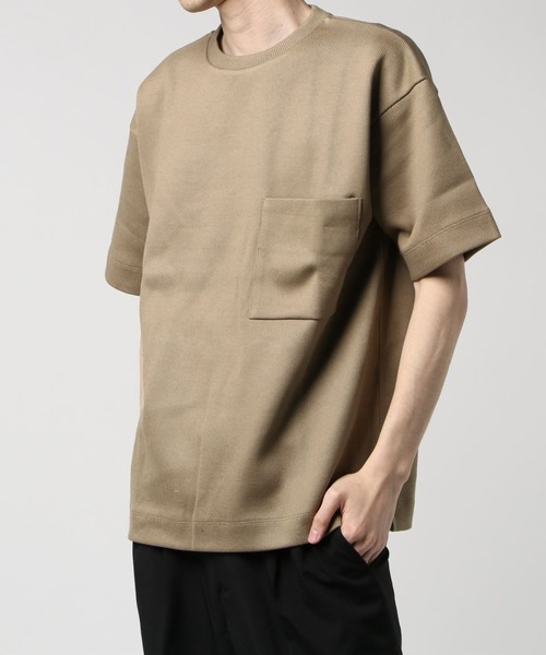 ESTNATION(エストネーション)の「ESTNATION / プレミアムダブルフェイス クルーネックTシャツ(Tシャツ/カットソー・メンズ・ブラック/ベージュ/ネイビー/ホワイト・MEDIUM/LARGE/SMALL)」の8枚目の写真