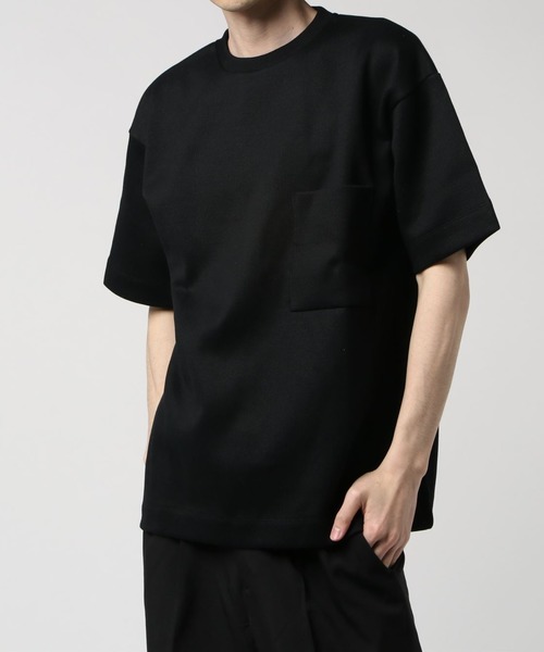 ESTNATION(エストネーション)の「ESTNATION / プレミアムダブルフェイス クルーネックTシャツ(Tシャツ/カットソー・メンズ・ブラック/ベージュ/ネイビー/ホワイト・MEDIUM/LARGE/SMALL)」の7枚目の写真