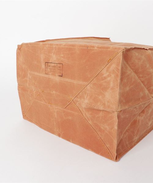 PUEBCO（プエブコ）の「GROCERY BAG WITH HANDLE Large（トートバッグ・メンズ・ホワイト/ブラウン・LARGE）」の4枚目の写真