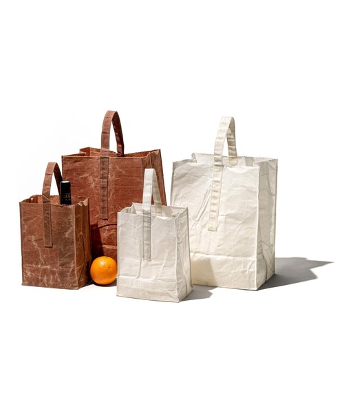 PUEBCO（プエブコ）の「GROCERY BAG WITH HANDLE Large（トートバッグ・メンズ・ホワイト/ブラウン・LARGE）」の7枚目の写真