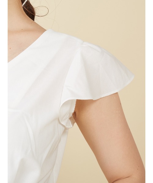 ROYAL PARTY（ロイヤルパーティー）の「袖フリルフィッシュテールブラウス（シャツ/ブラウス・レディース・オフホワイト/ベージュ/グリーン・FREE）」の8枚目の写真