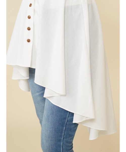 ROYAL PARTY（ロイヤルパーティー）の「袖フリルフィッシュテールブラウス（シャツ/ブラウス・レディース・オフホワイト/ベージュ/グリーン・FREE）」の9枚目の写真