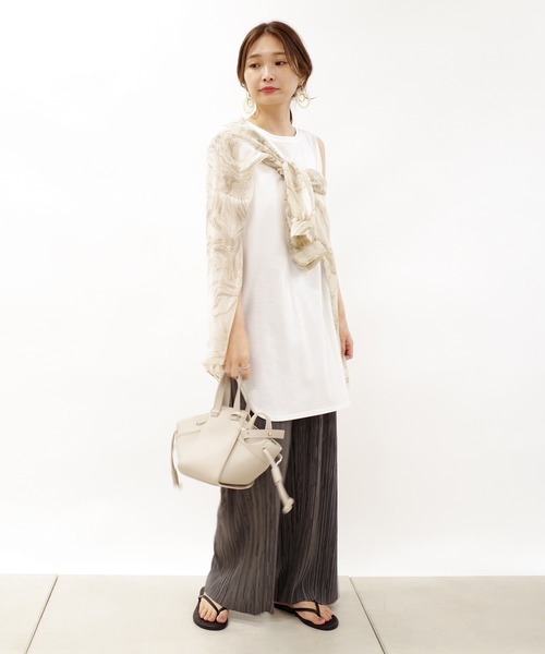 DouDou（ドゥドゥ）の「マーブルシアーシャツ（シャツ/ブラウス・レディース・ベージュ/ピンク・FREE）」の17枚目の写真