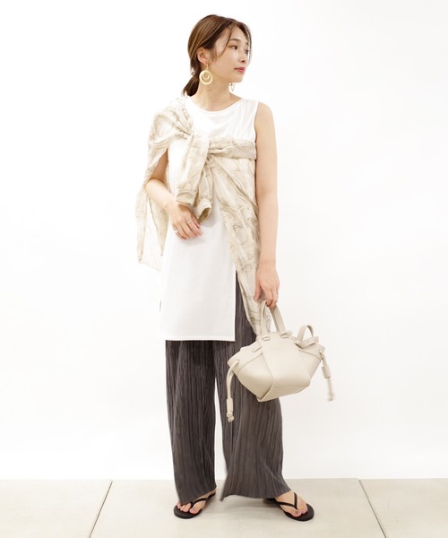 DouDou（ドゥドゥ）の「マーブルシアーシャツ（シャツ/ブラウス・レディース・ベージュ/ピンク・FREE）」の14枚目の写真