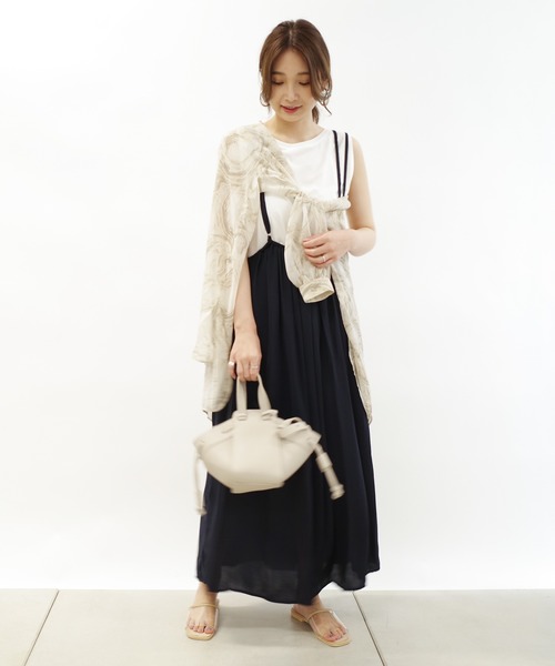 DouDou（ドゥドゥ）の「マーブルシアーシャツ（シャツ/ブラウス・レディース・ベージュ/ピンク・FREE）」の7枚目の写真