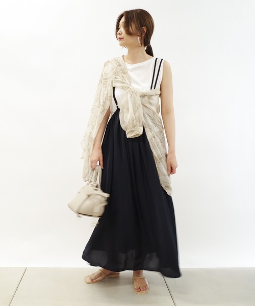 DouDou（ドゥドゥ）の「マーブルシアーシャツ（シャツ/ブラウス・レディース・ベージュ/ピンク・FREE）」の4枚目の写真