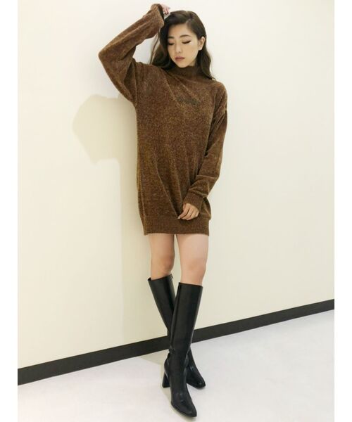 GYDA（ジェイダ）の「ハイネックjourneyモールニットワンピ（ワンピース・レディース・ブラック/ブラウン/アイボリー・FREE）」の14枚目の写真