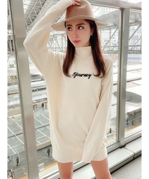 GYDA（ジェイダ）の「ハイネックjourneyモールニットワンピ（ワンピース・レディース・ブラック/ブラウン/アイボリー・FREE）」の7枚目の写真