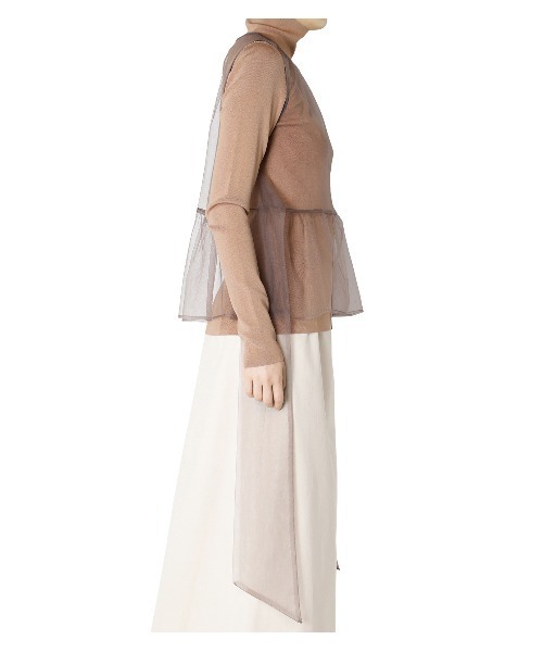 LE CIEL BLEU（ルシェルブルー）の「Tulle Peplum Top（シャツ