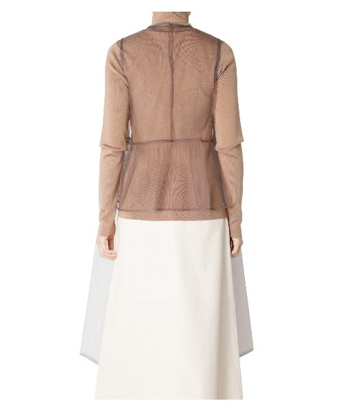 LE CIEL BLEU（ルシェルブルー）の「Tulle Peplum Top（シャツ