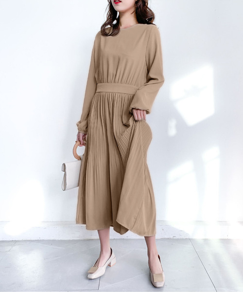 セール ワンピース ウエストマークプリーツワンピース ワンピース Junoah ジュノア のファッション